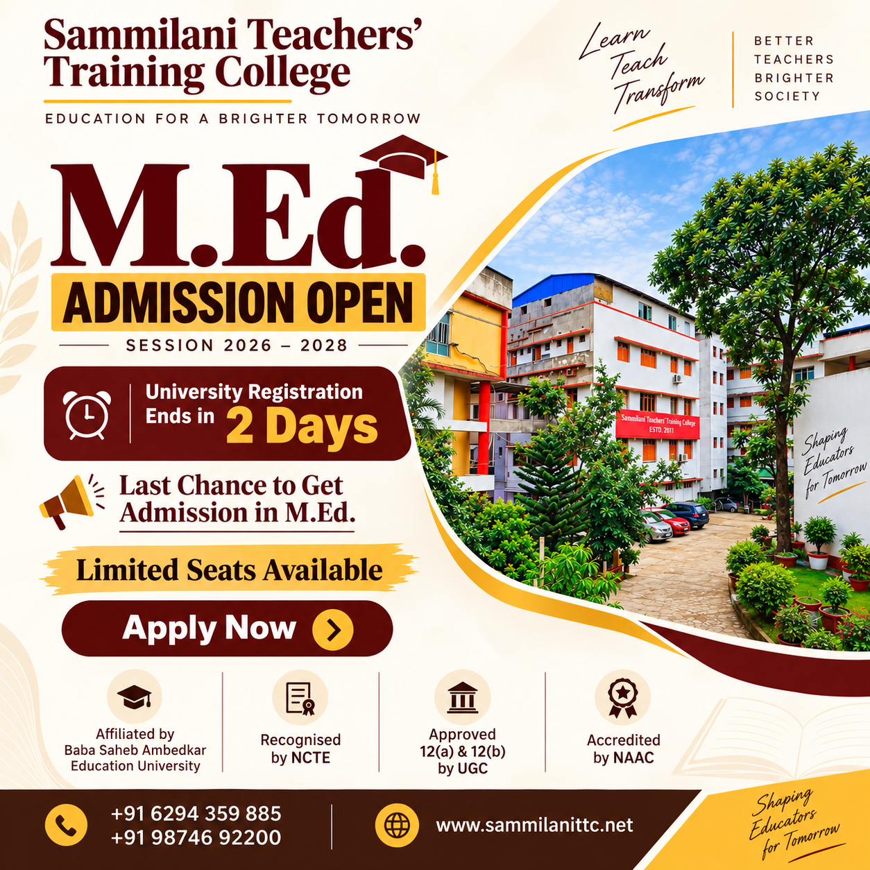 M.Ed. Admission Open | Session 2026–2028