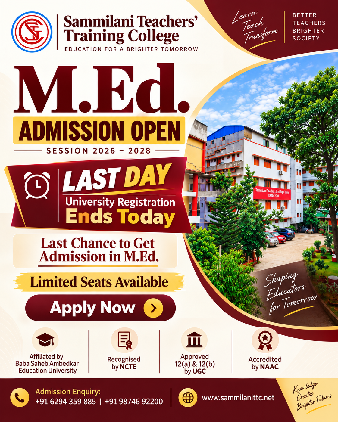 M.Ed. Admission Open | Session 2026–2028
